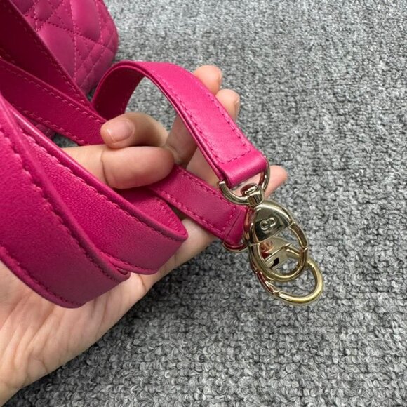 Dior Lady Lambskin Pink Leather Medium Satchel Bag ccofb1450-102525 - Picture 15 of 16